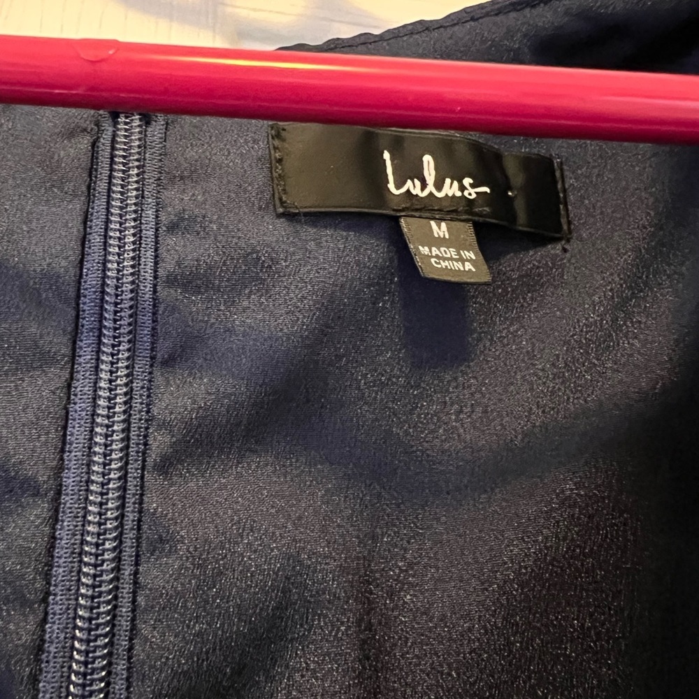 Lulu's Navy Wrap Dress​ - Picture 7 of 10